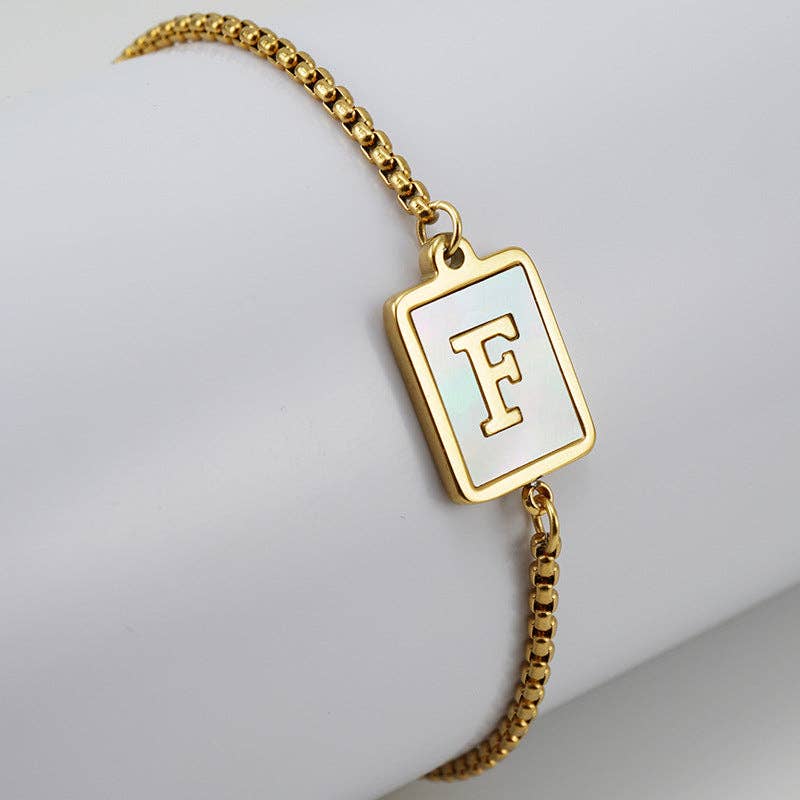 Gold-plated Shell Stainless Steel Initial Bracelets