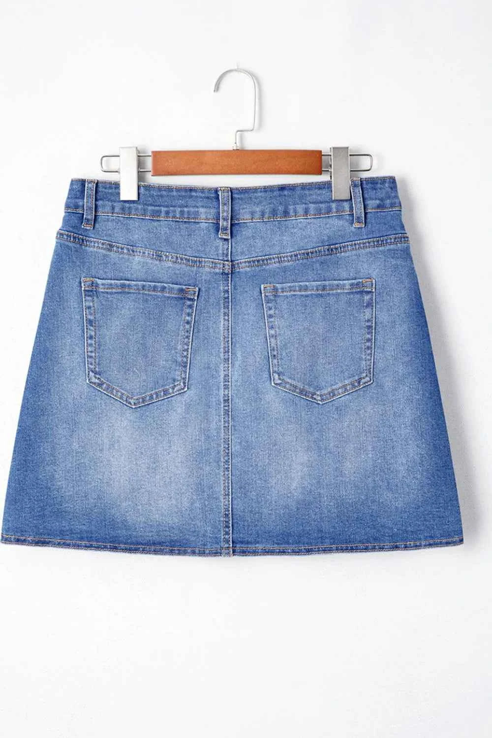 Wrapped Crossed Waist Denim Mini Skirt