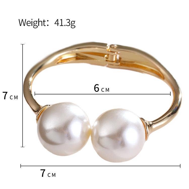 Large Pearl Opening Bangle