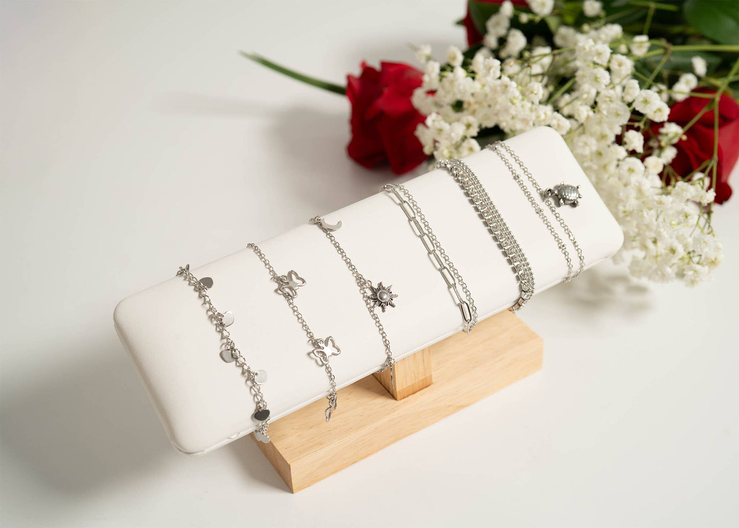 2 Row Stainless Steel Loop and Paperclip Chain Anklet