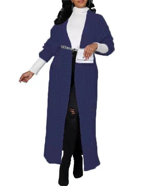 Multicolored Long coat knit cardigan