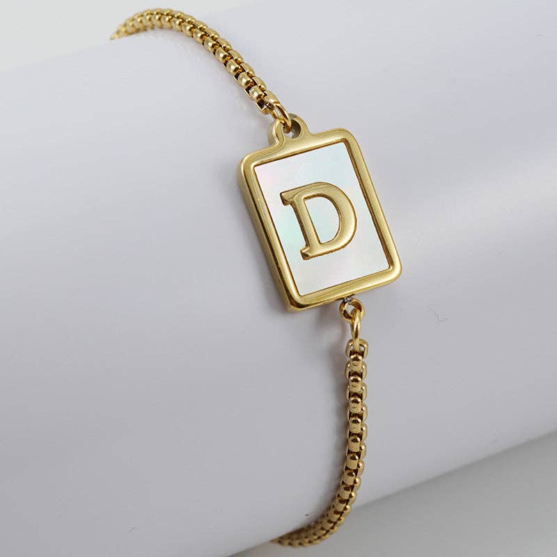 Gold-plated Shell Stainless Steel Initial Bracelets