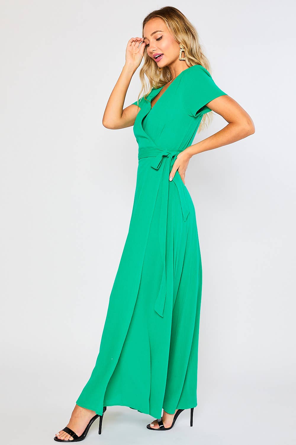 FLOWY MAXI WRAP DRESS