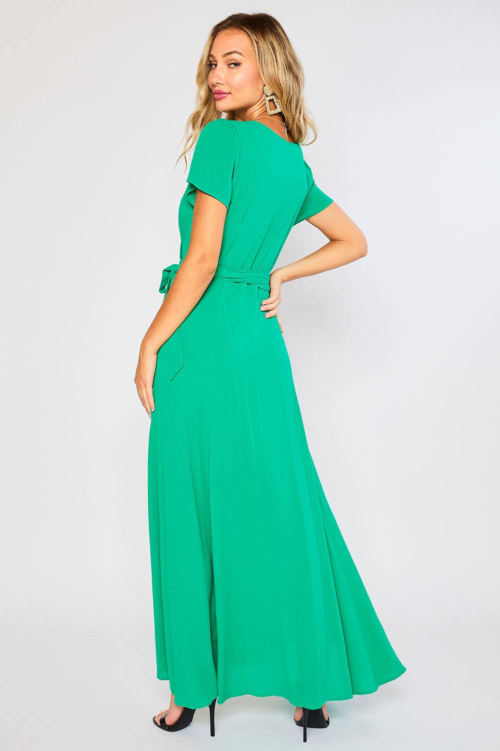 FLOWY MAXI WRAP DRESS