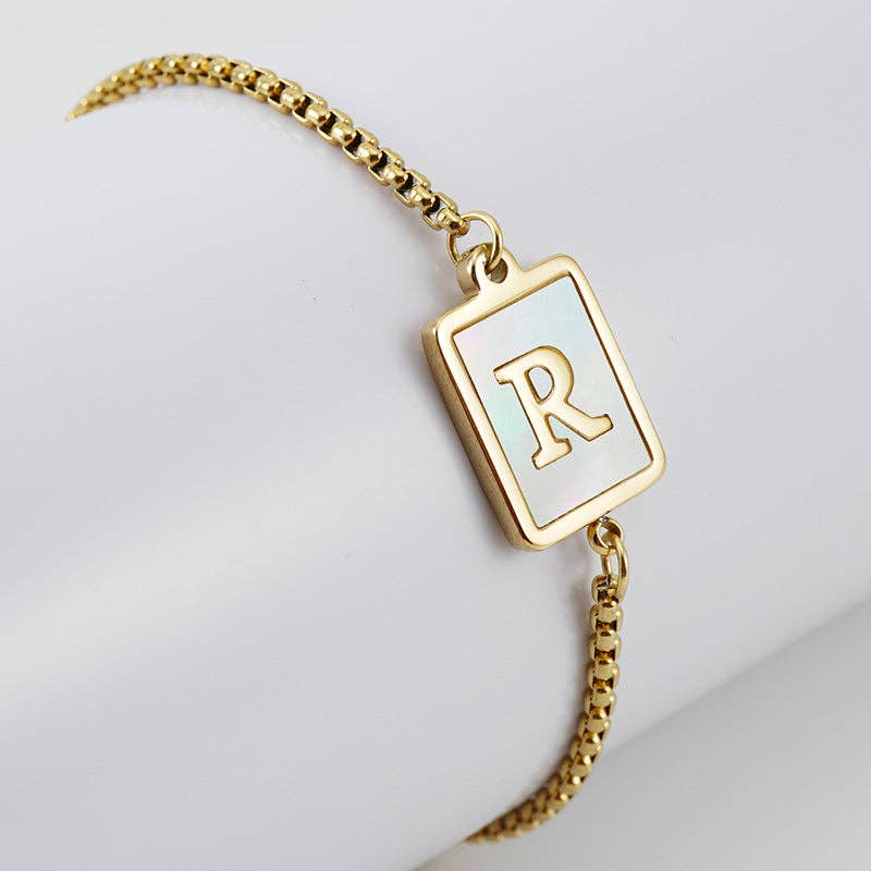 Gold-plated Shell Stainless Steel Initial Bracelets