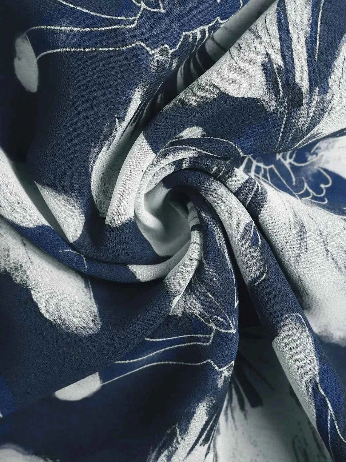 Printed Square Neck Midi Dress