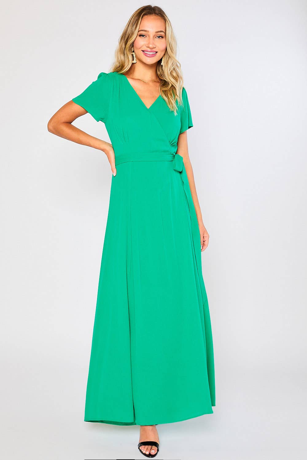 FLOWY MAXI WRAP DRESS