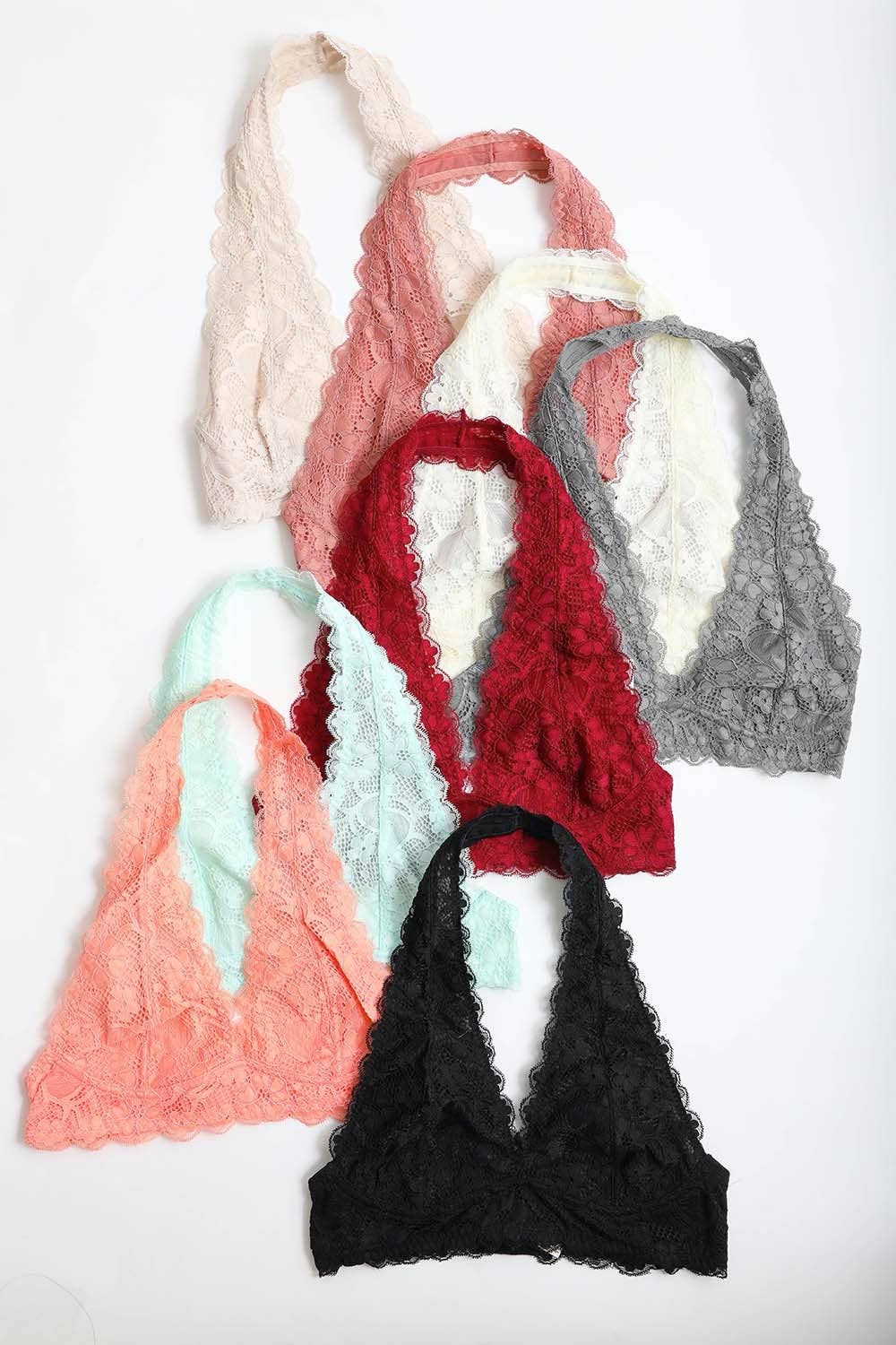 ✨ Trendy Halter Neck Lace Bralette – Feminine & Flirty