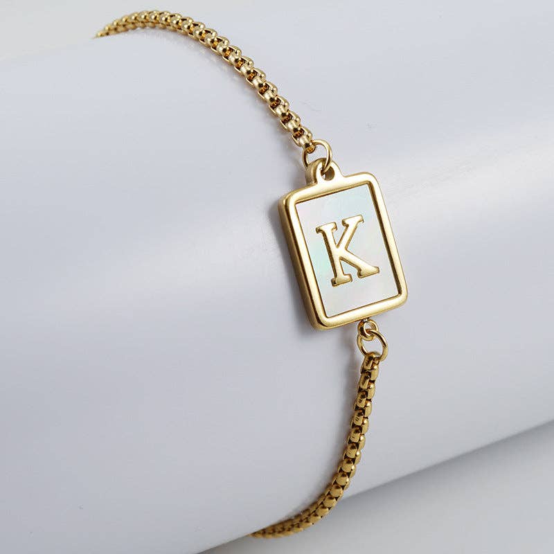 Gold-plated Shell Stainless Steel Initial Bracelets