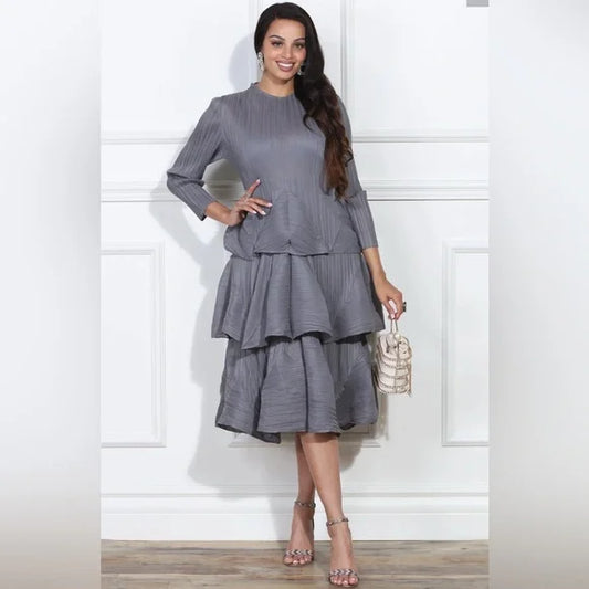 Luxe Moda Dress LM409-Gray