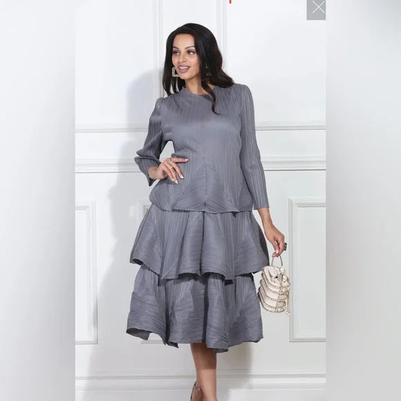 Luxe Moda Dress LM409-Gray