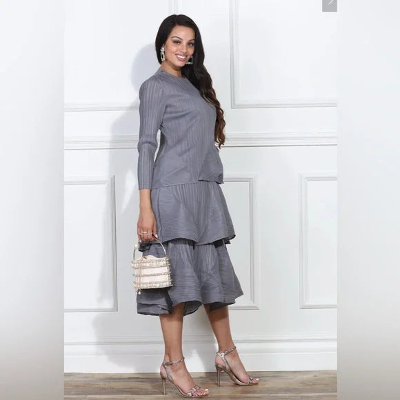 Luxe Moda Dress LM409-Gray