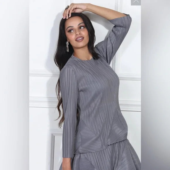 Luxe Moda Dress LM409-Gray