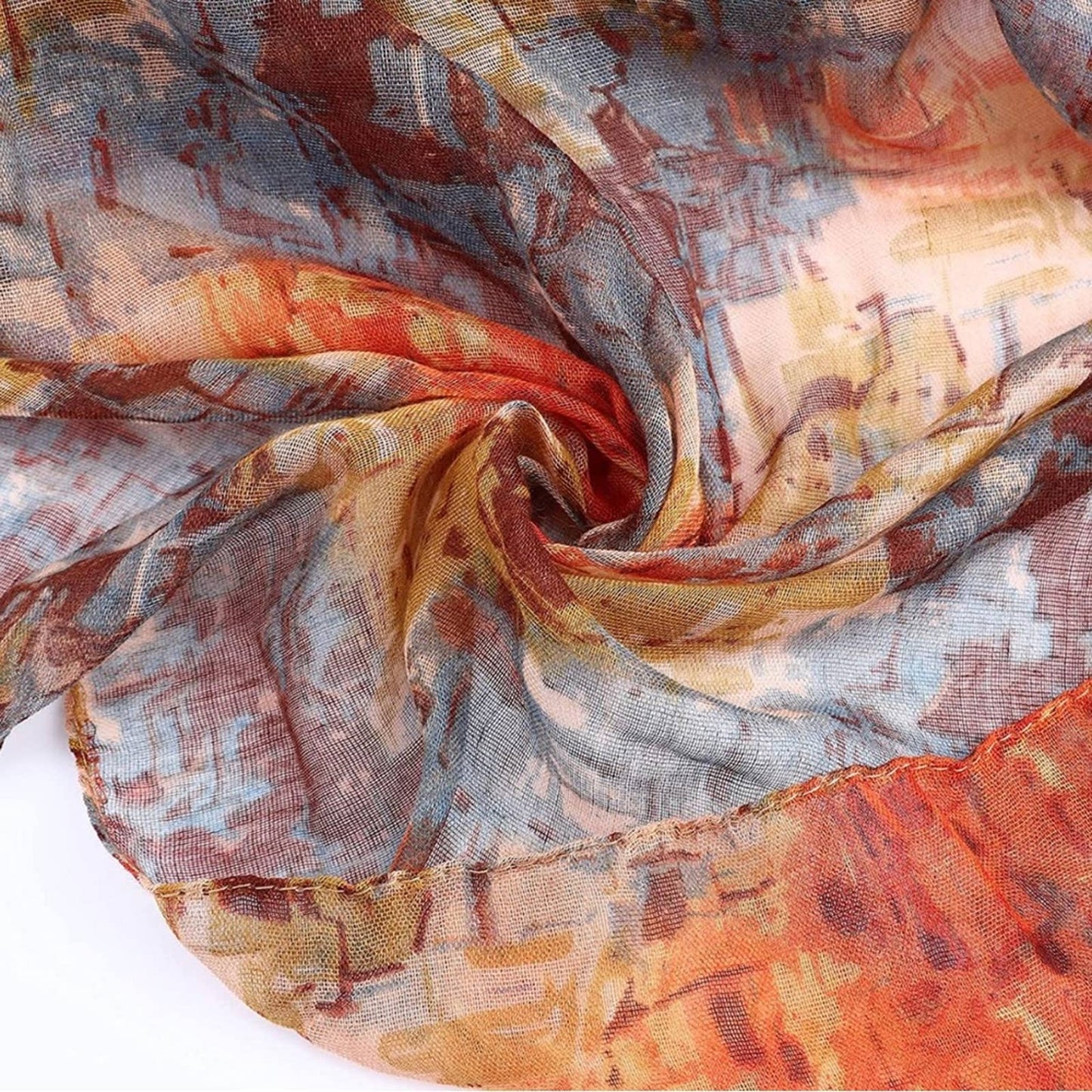 Orange Flower Print Turban Head Wraps - Passion of Essence Boutique