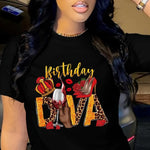 Load image into Gallery viewer, Birthday Diva Letter Print Comfortable Causal Sports T-shirt
