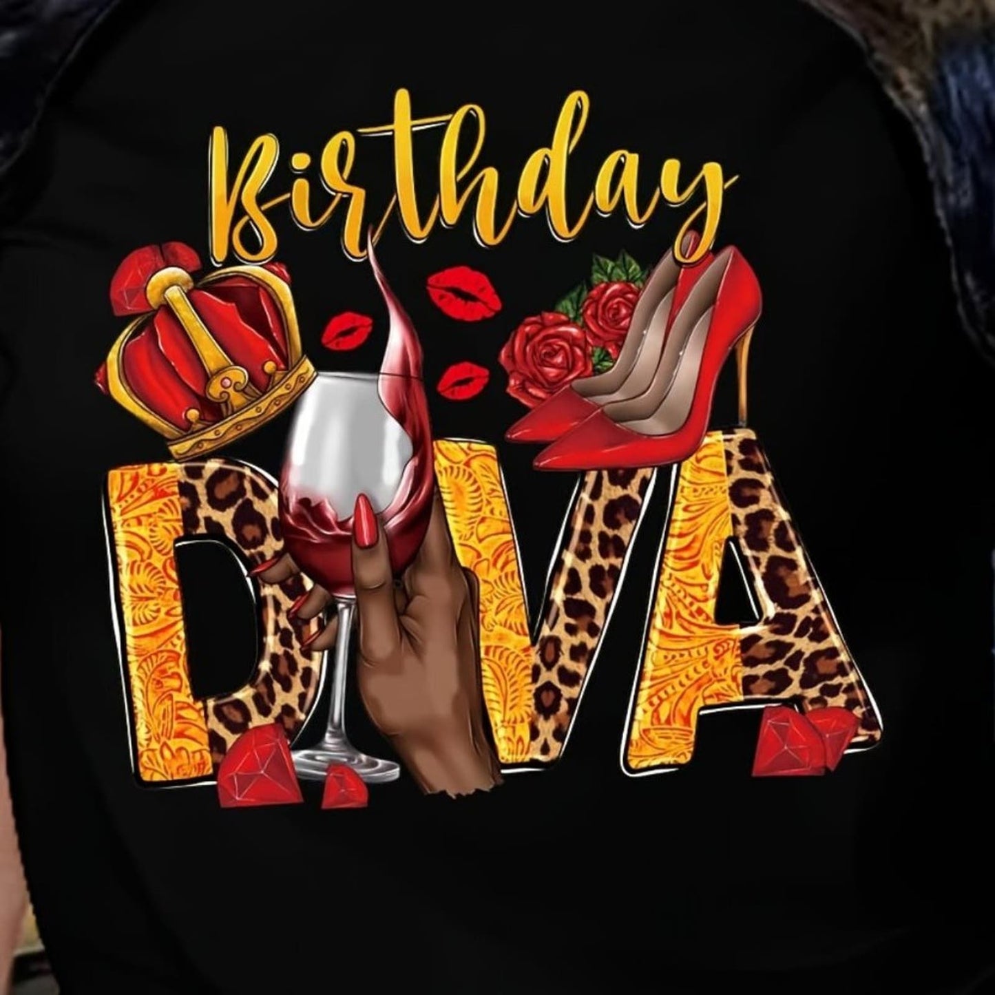 Birthday Diva Letter Print Comfortable Causal Sports T-shirt