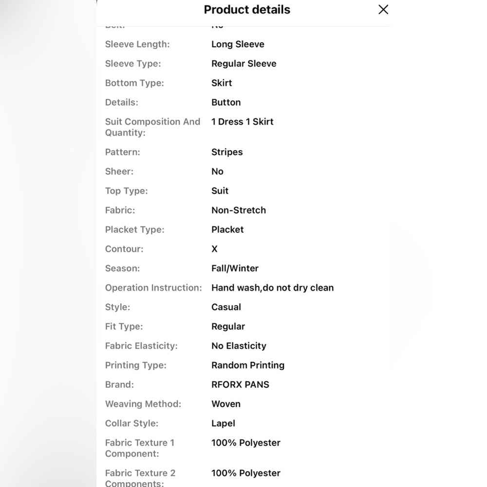 Elegant White Striped Skirt Set