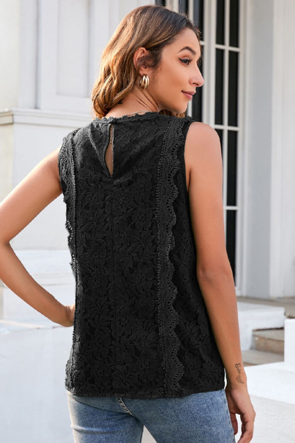 Lace V-Neck Tank - Passion of Essence Boutique