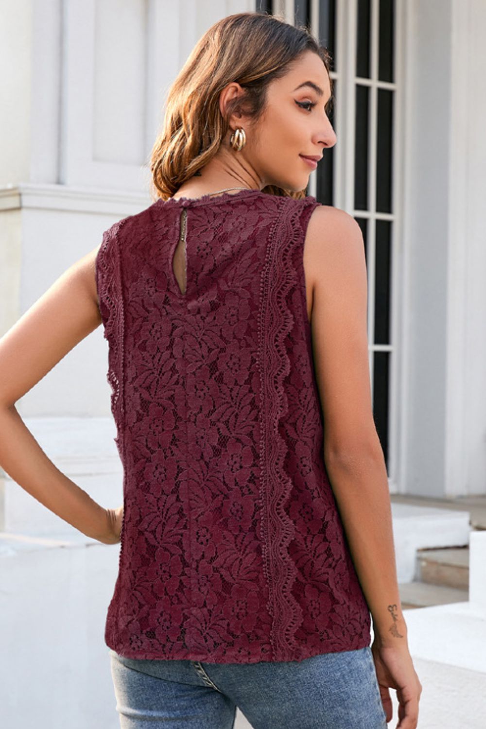 Lace V-Neck Tank - Passion of Essence Boutique