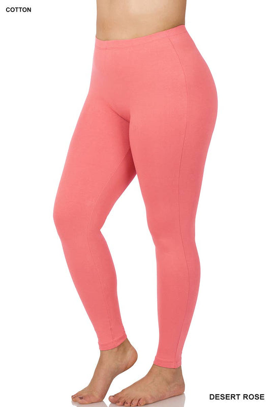 PLUS SIZE BETTER COTTON FULL LENGTH LEGGINGS - Passion of Essence Boutique