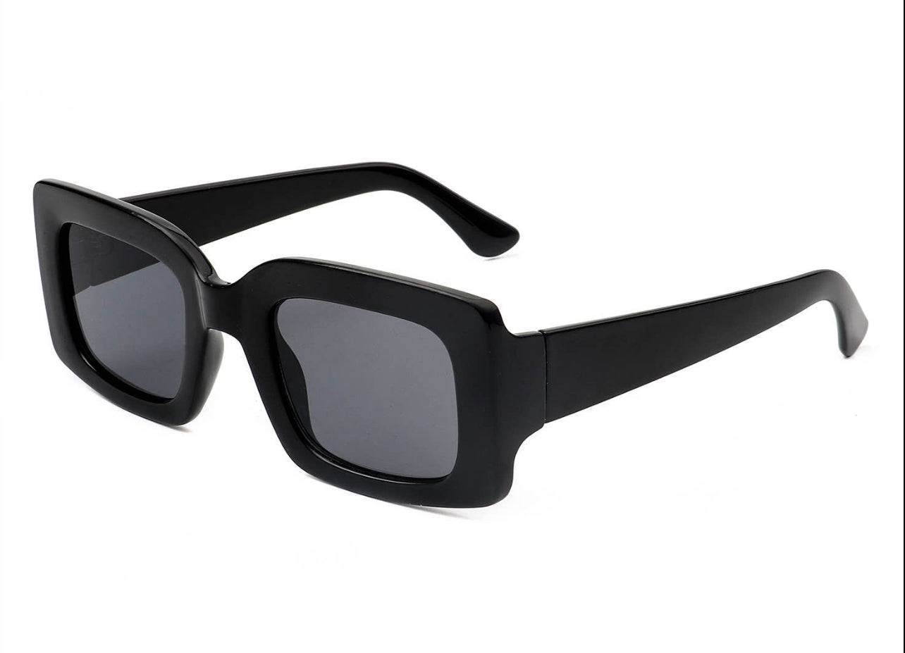 Retro Square Vintage Bold Black Fashion Sunglasses - Passion of Essence Boutique