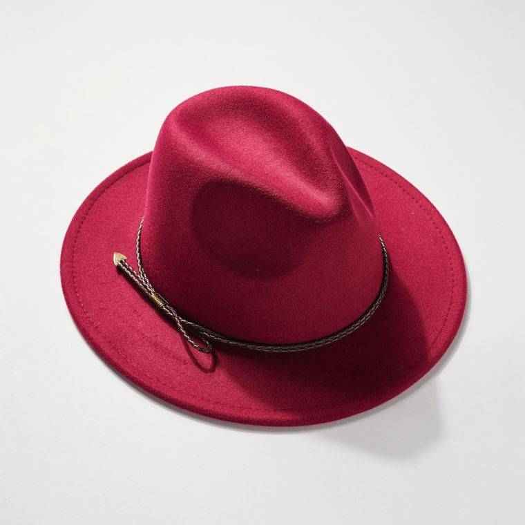 Faux Wool Fedora Adjustable Hat