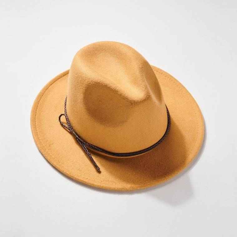 Faux Wool Fedora Adjustable Hat