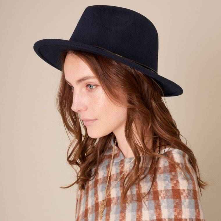 Faux Wool Fedora Adjustable Hat
