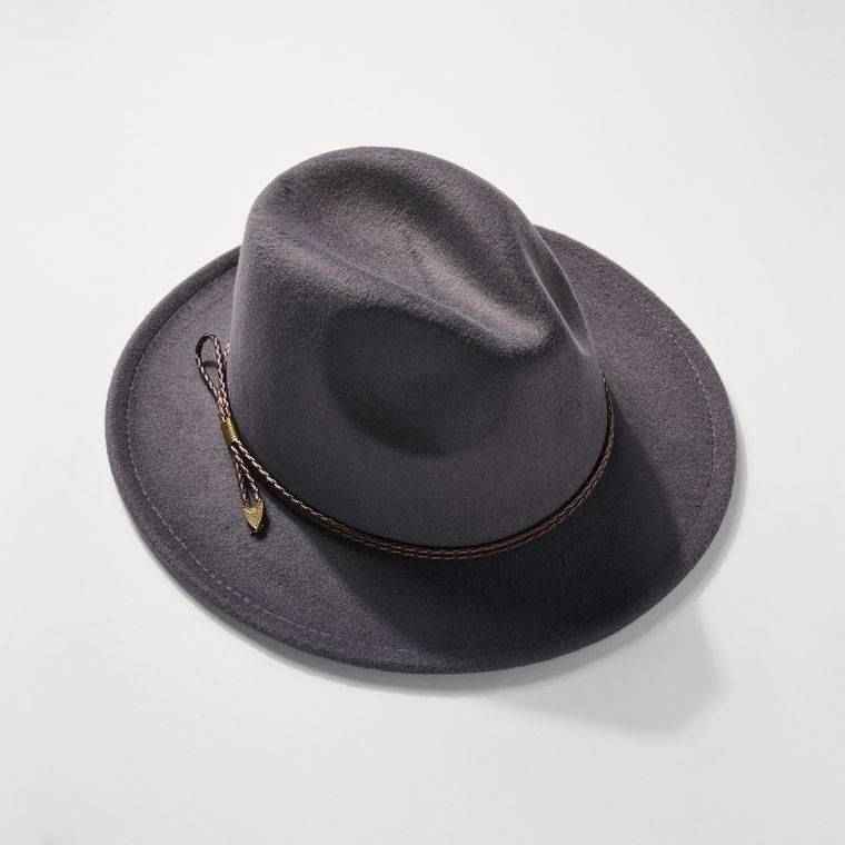 Faux Wool Fedora Adjustable Hat