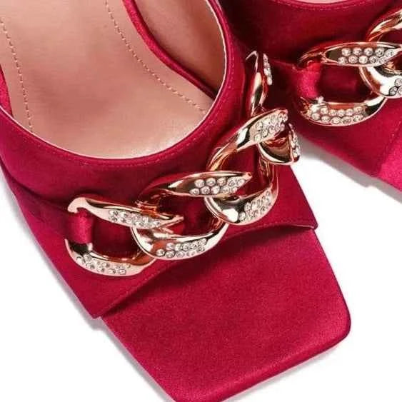 Cape Robbin Disteny Sexy Stiletto High Heels Square Open Toe Shoes Heels