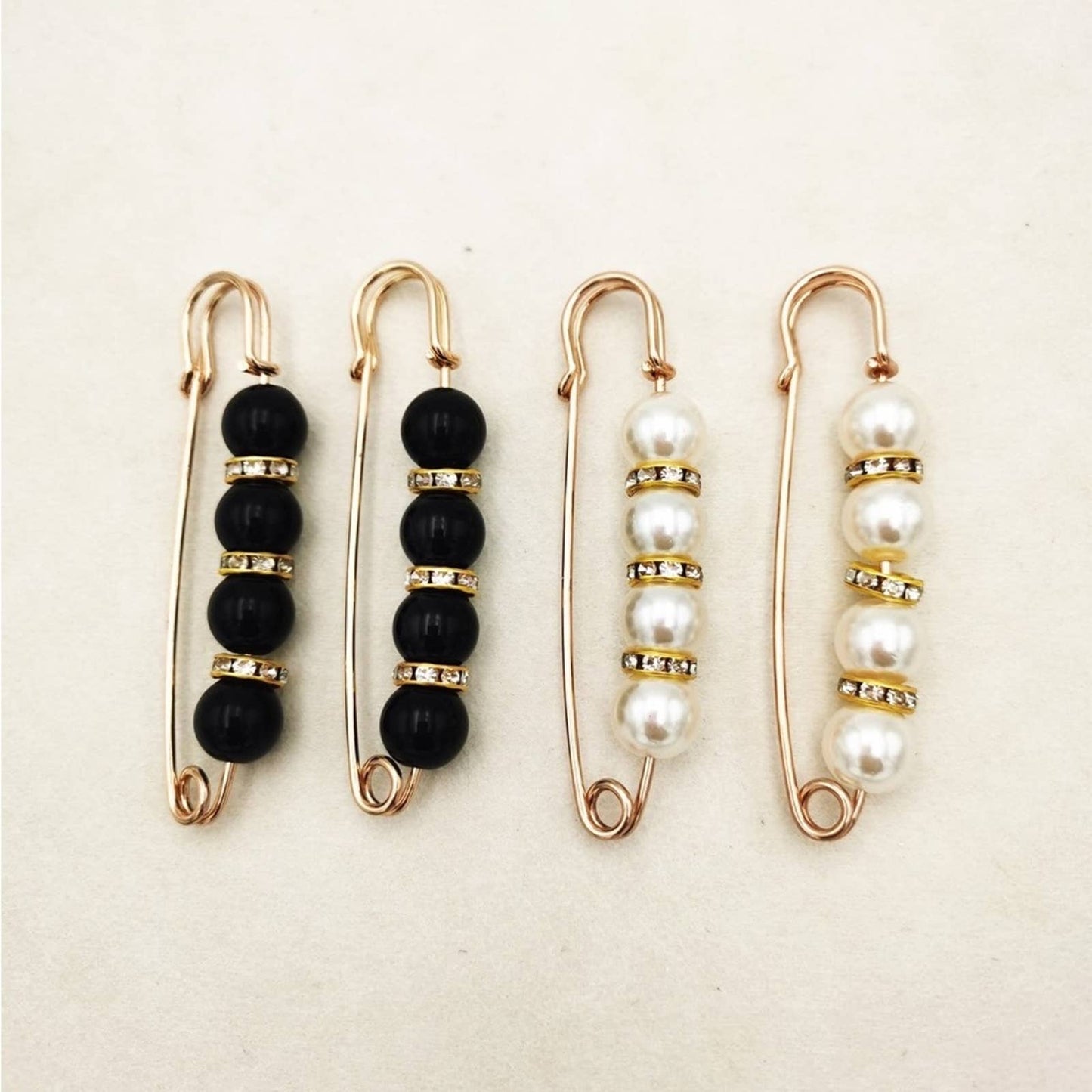 2pc White Pearl Brooch detachable jeans and Sweater cape clip pants extended safety pin - Passion of Essence Boutique