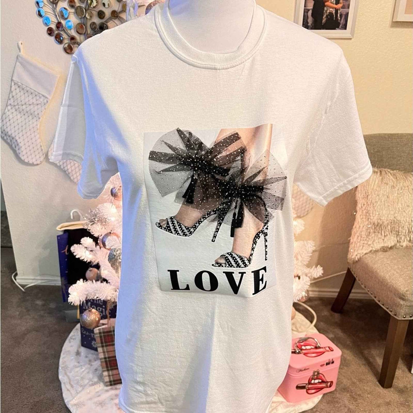 Love Stepping Heel Tee Shirt Custom Design