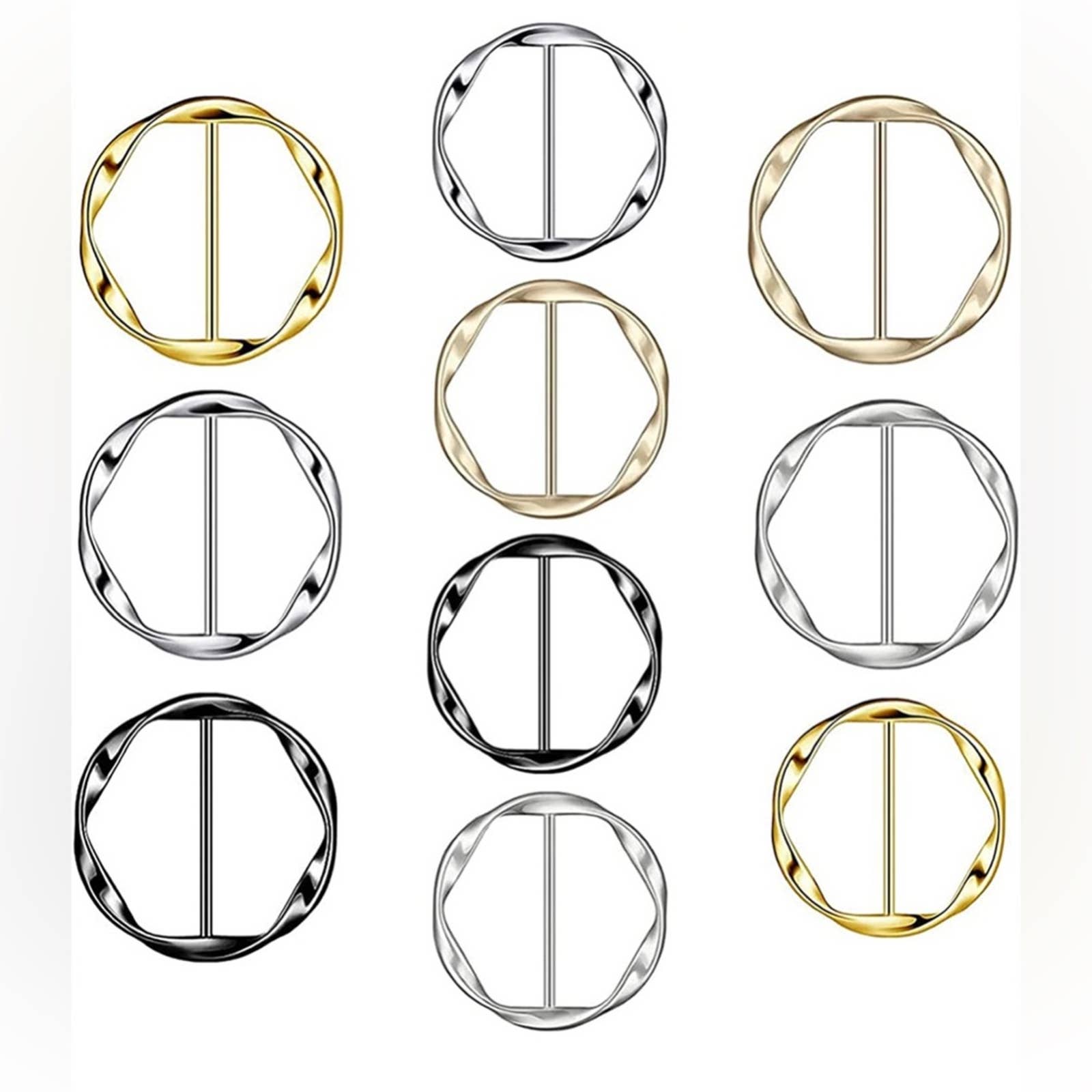 2 Pc Silk Scarf Ring Clip T-shirt Tie Clips - Passion of Essence Boutique