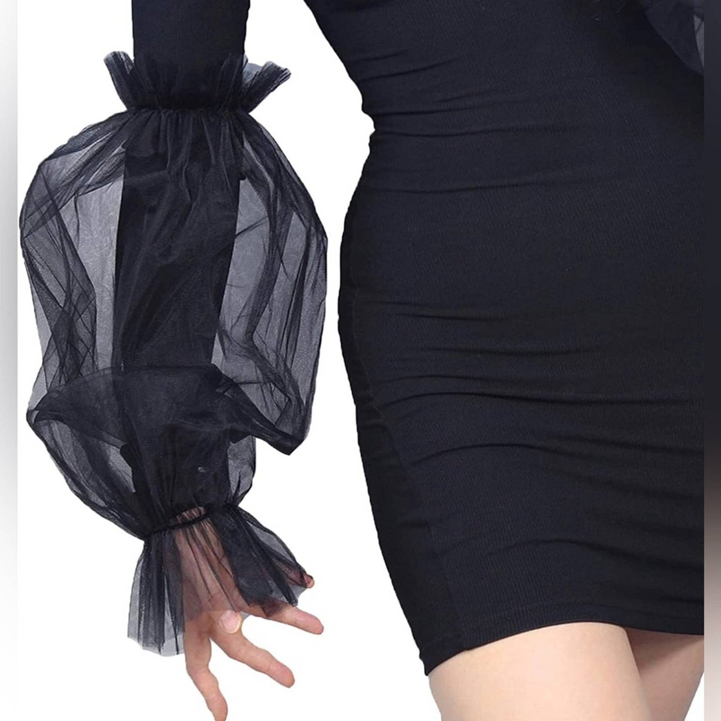 Black Tulle Detached PUFF SLEEVES - Passion of Essence Boutique