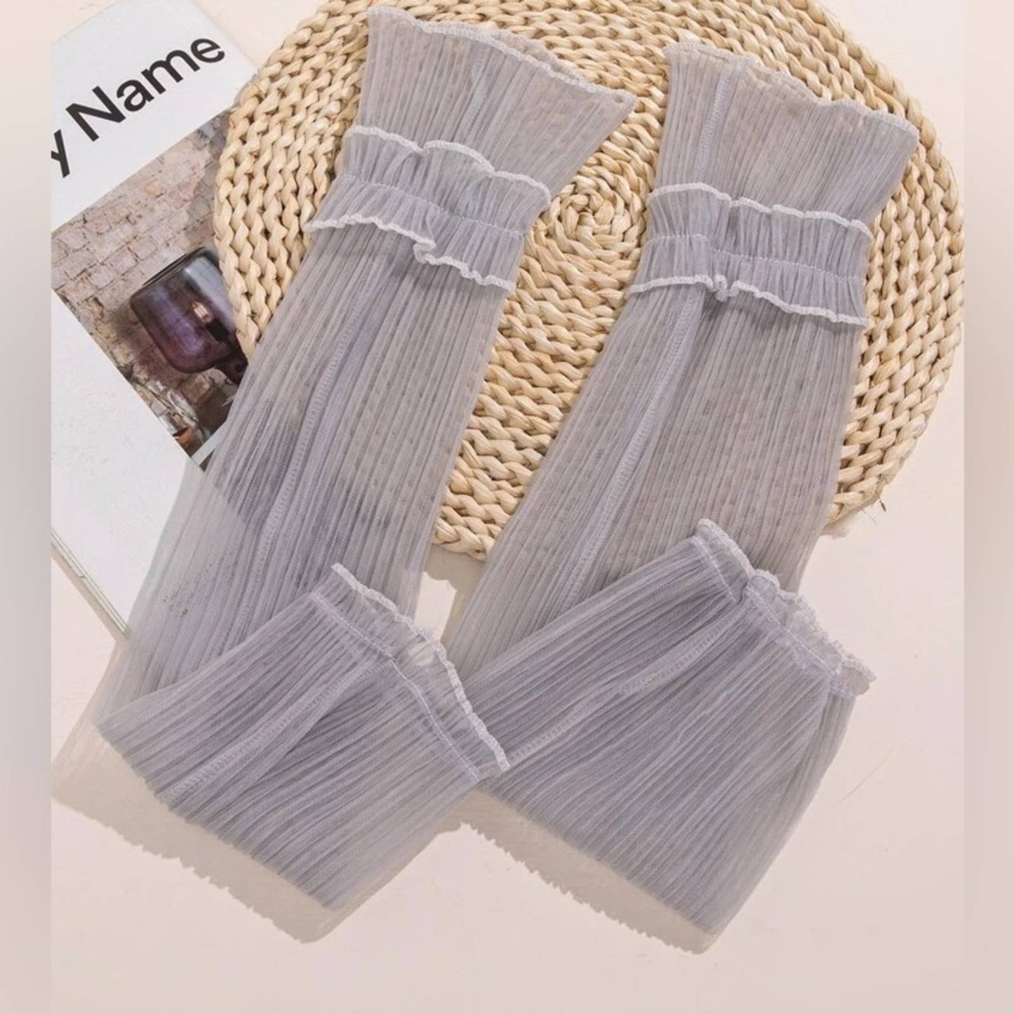 Sheer Ruched Look Pull Up Arm Sleeves Glove - Passion of Essence Boutique