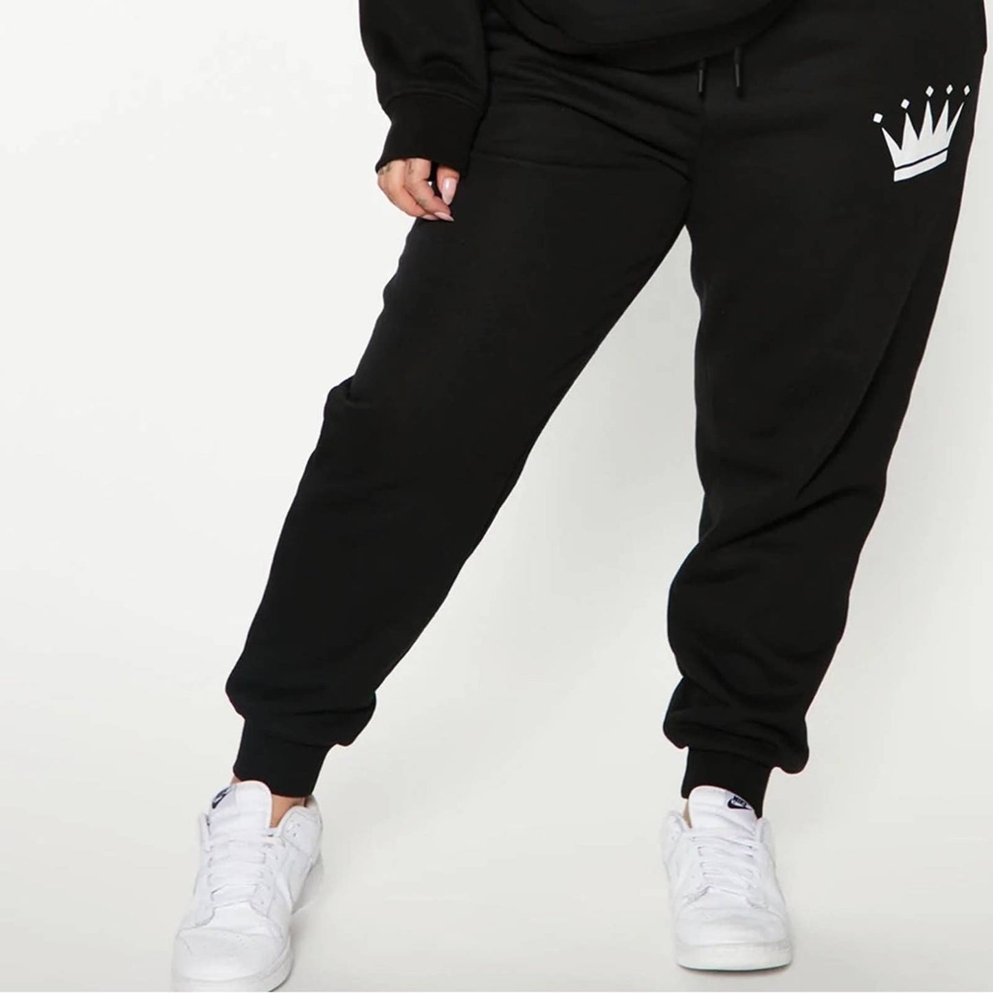A Black Queen Oversized Sweatpants Jogger Custom Made by Passion of Essence - Passion of Essence Boutique