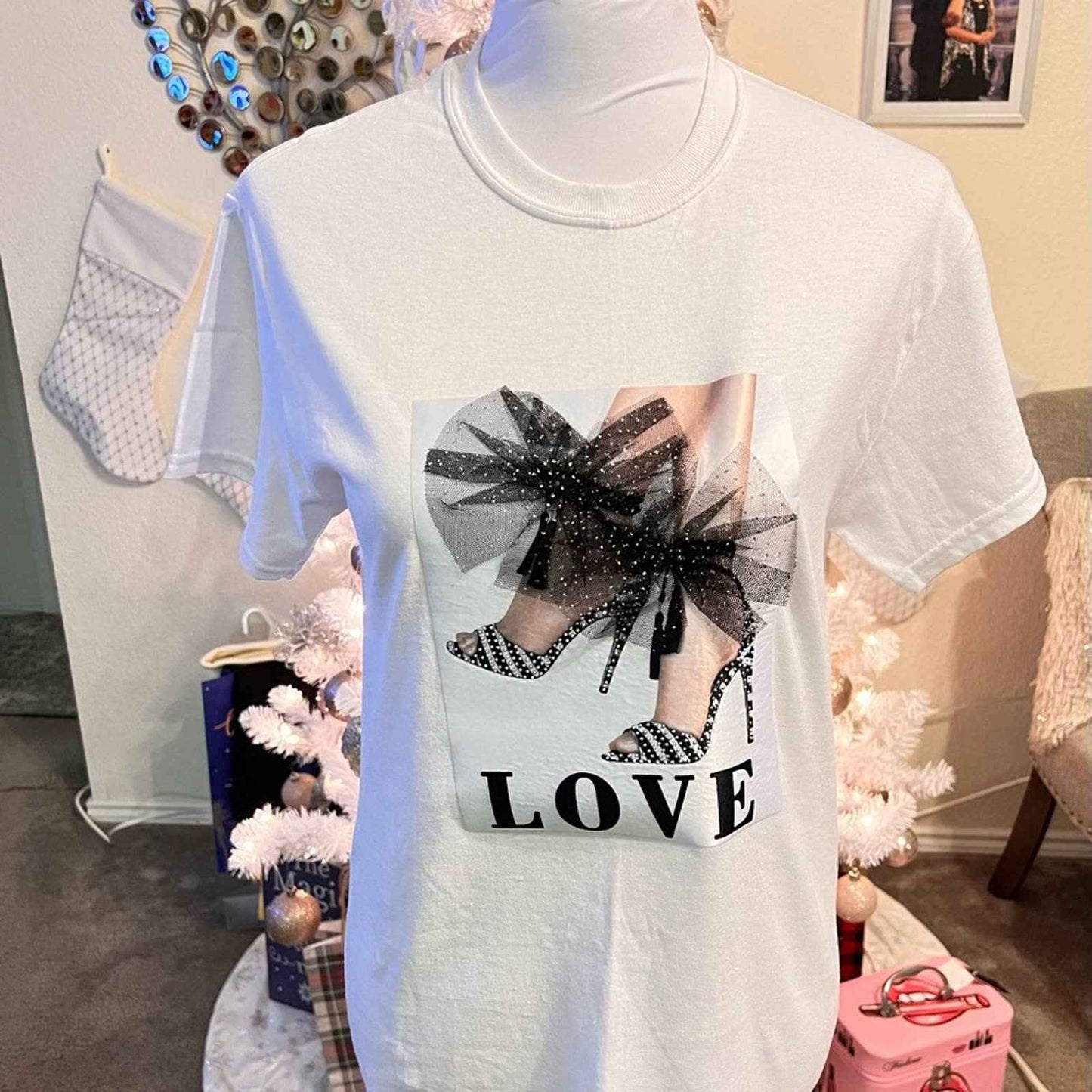 Love Stepping Heel Tee Shirt Custom Design