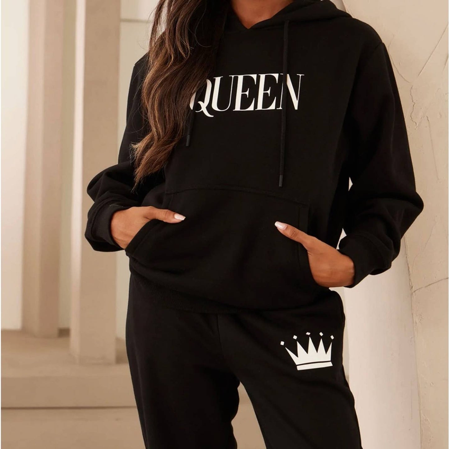 Oversized Black Queen Hoodie Custom Made by Passion of Essence - Passion of Essence Boutique