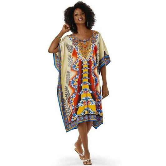 Zen Print Microfiber Short Caftan