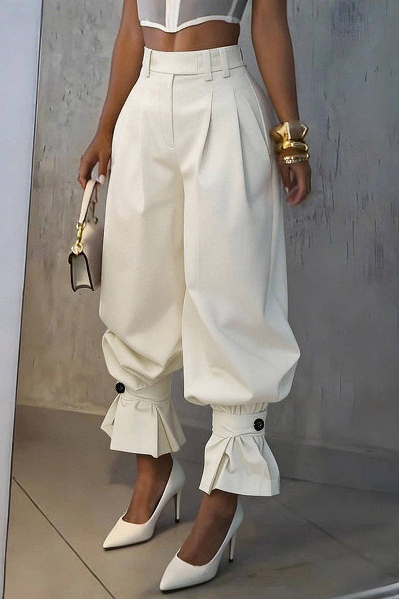 High-Waist Pleated Pants