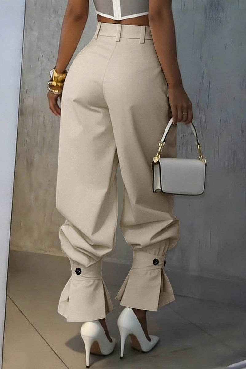 High-Waist Pleated Pants