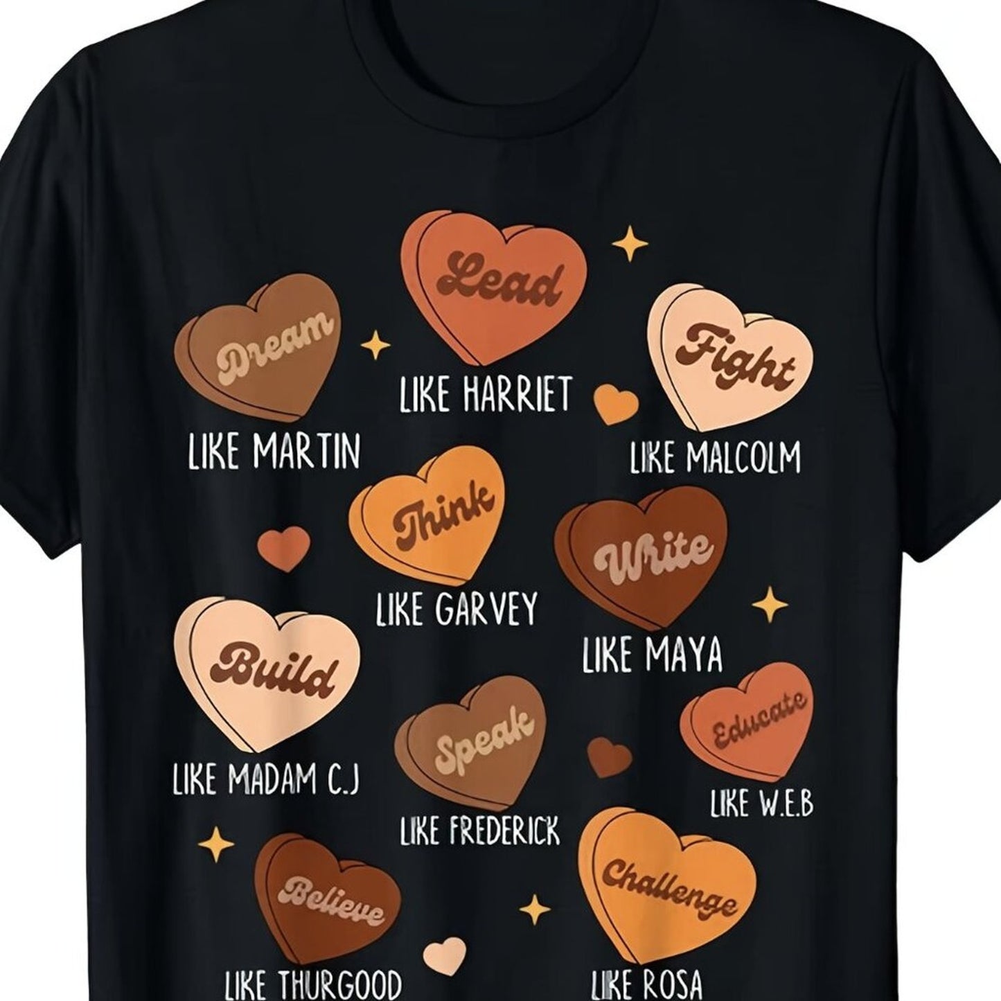 Black History Month “Dream Like Martin” Graphic Tee | Leaders Quote Hearts Shirt