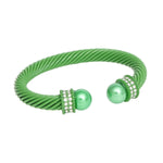 Load image into Gallery viewer, AKA Thick Green Cable Classic Bangle Bracelet
