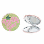 Load image into Gallery viewer, AKA Sorority Green Pretty Girl Mirror Compact
