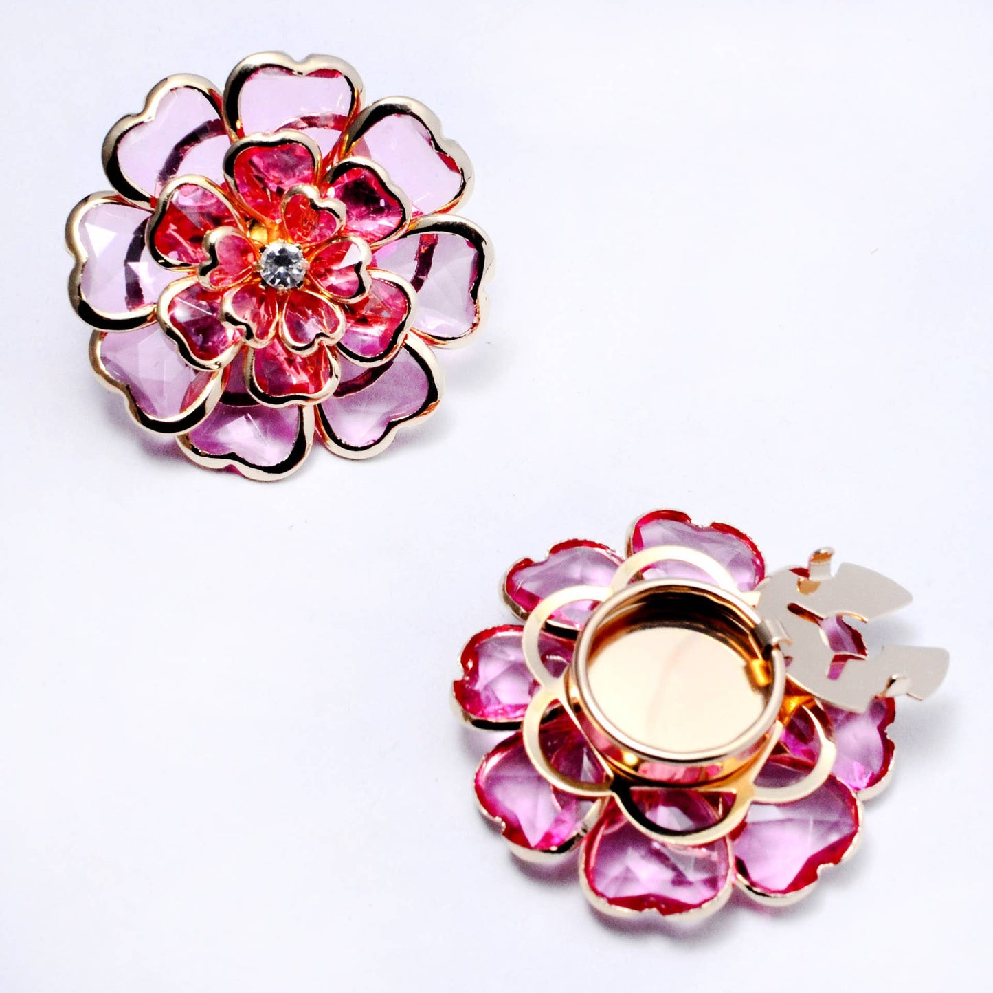 Shirt Button Covers, Buckle Drop Oil Flower Bronze