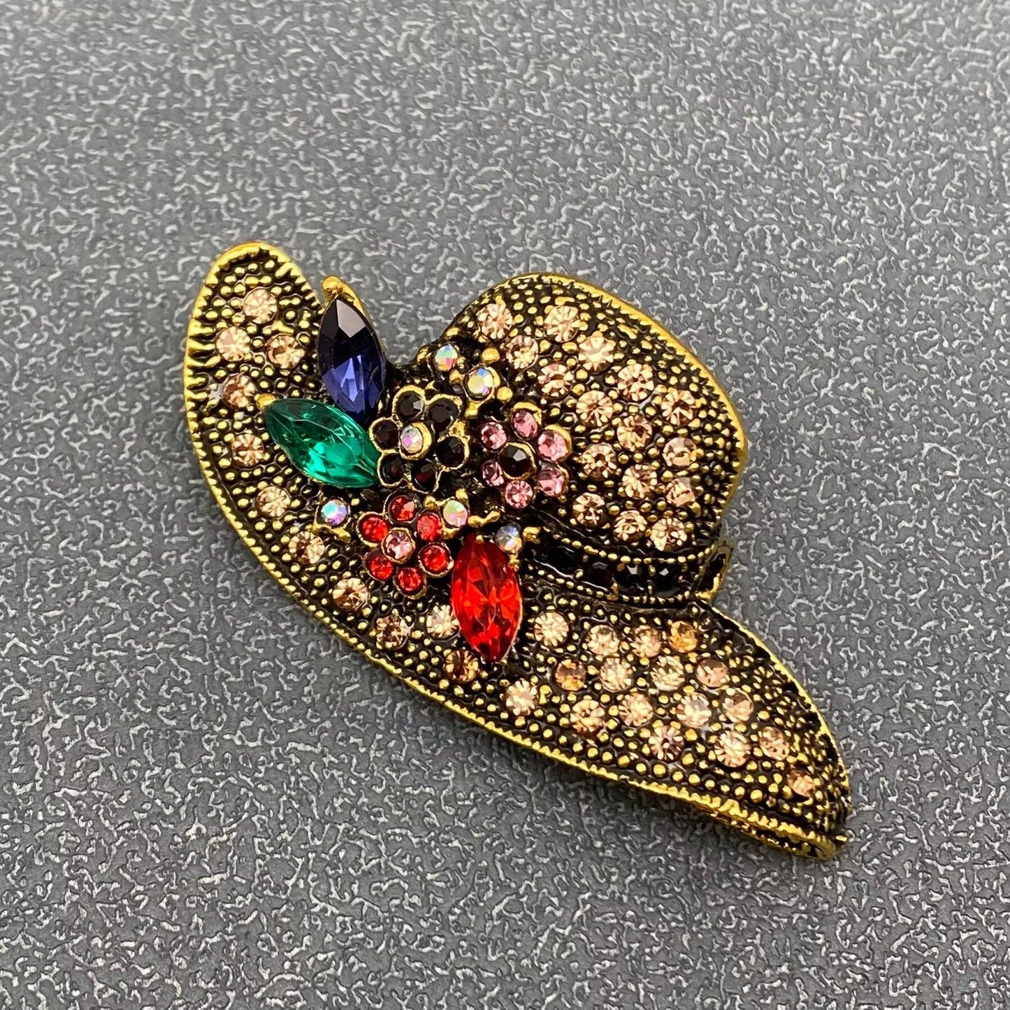 Vintage Rhinestone Hat Brooch