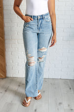 Load image into Gallery viewer, Ramona High Rise Rigid Magic Destroyed Straight Jeans
