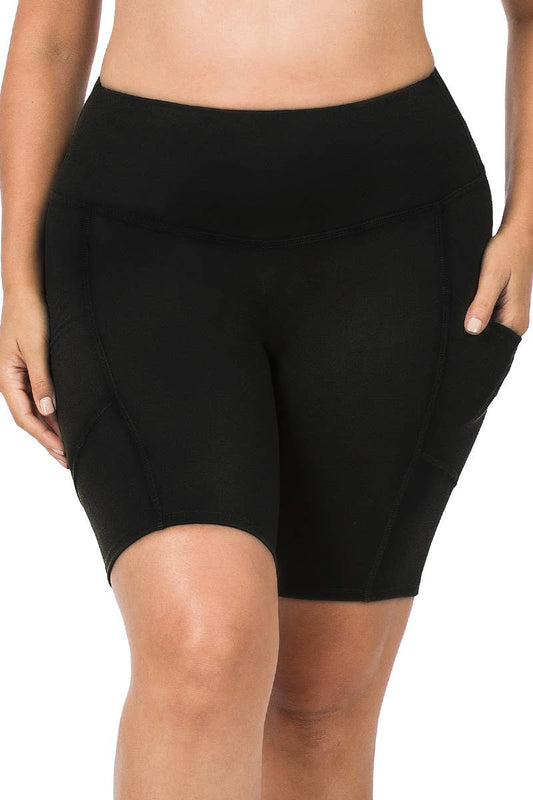 ,,..._ SI-16737 PLUS SIZE MICROFIBER SHORT LEGGINGS