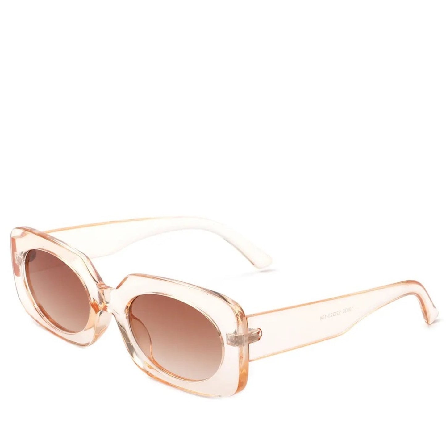 Nude Transparent Oval Cat-Eye Sunglasses – Brown Gradient Lens