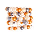 Load image into Gallery viewer, Gold and Cream Pearl Bead 5 Pcs Bracelets
